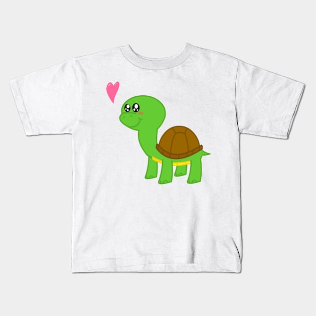 Turtle Love Boy Kids T-Shirt by Dromus